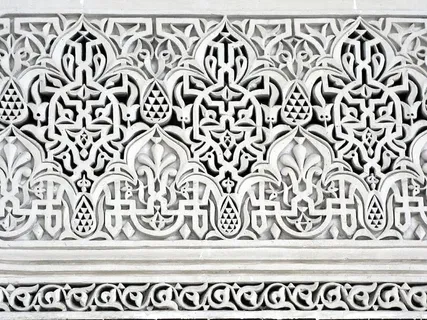 灰泥，装饰，阿拉伯花纹，装饰，装饰，纹理，白色，建筑