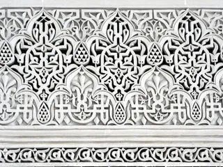 灰泥，装饰，阿拉伯花纹，装饰，装饰，纹理，白色，建筑