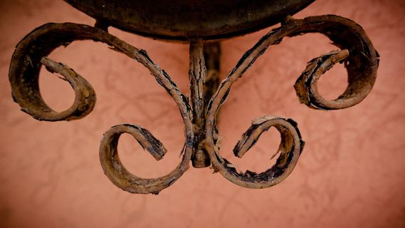 装饰品，铁皮，底座，腐蚀，弯曲，分解，铁，金属