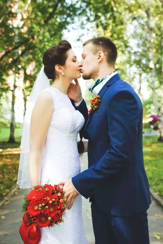 婚礼，新婚，甜心，年轻，爱情，夫妻关系，新娘，鲜花