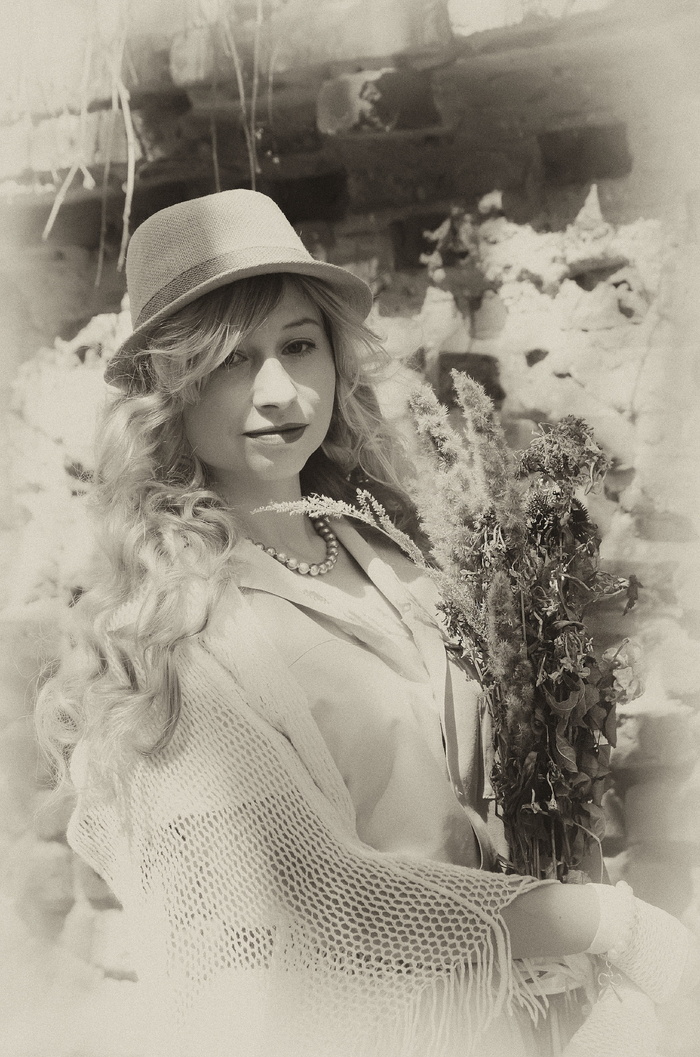 人, 长大了, 一, 头饰, 女人, 黑色和白色, 肖像, 服装