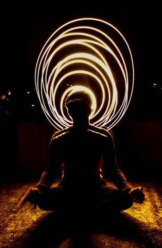 夜, 议案, 照明, 一个人, 长时间曝光, 火, 运动模糊, 燃烧