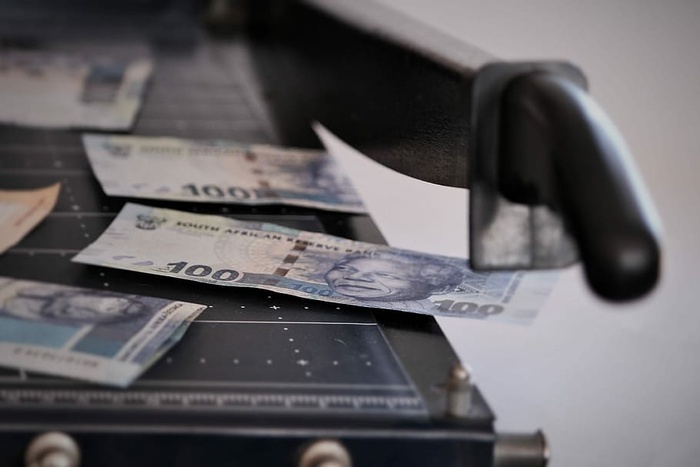 100钞票，已放置，切纸机，货币，切割，机器，贬值，价值