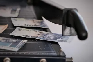 100钞票，已放置，切纸机，货币，切割，机器，贬值，价值