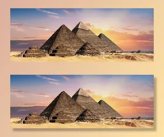 灰色，橙色，云，金字塔，照片，金字塔，埃及，旗帜