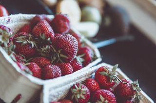 美味，美味，开胃，奶昔，光滑，红色，水果，水果