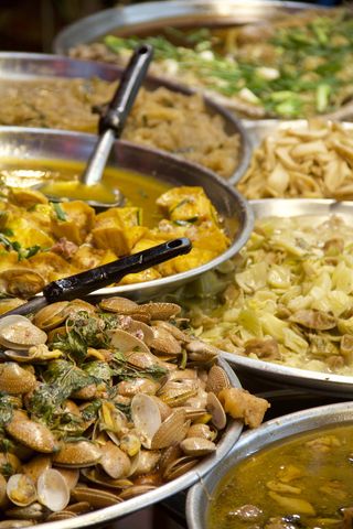 泰国、曼谷、唐人街、中国、瑶族、食品、传统、蔬菜