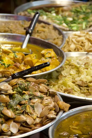 泰国、曼谷、唐人街、中国、瑶族、食品、传统、蔬菜