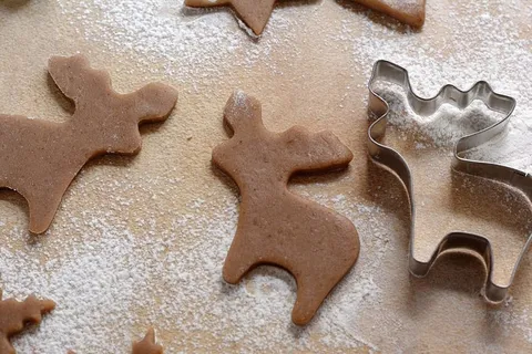 姜饼，圣诞节，蛋糕，自制，燃烧，姜饼，模具，切割姜饼