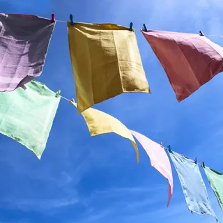 亚麻、干燥、阳光、风、悬挂、膨胀、空气、抹布