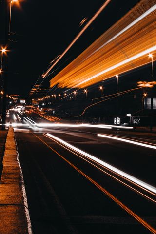 城市、汽车、道路、交通、沥青、模糊、城市灯光、颜色