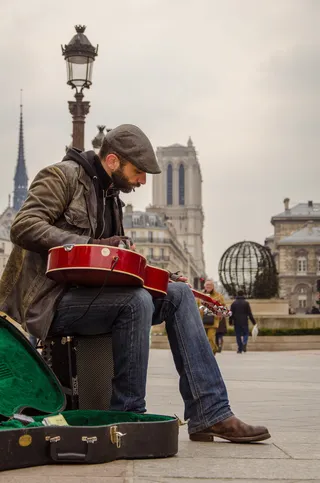 法国, 巴黎, le marais, 旅行, 音乐家, 音乐, 吉他手, 仪器