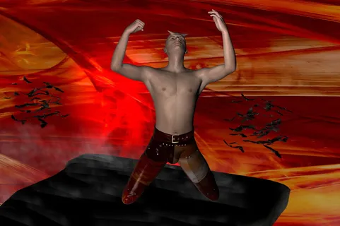 撒旦、地狱、魔鬼、角、红色、恐惧、恐怖、红色