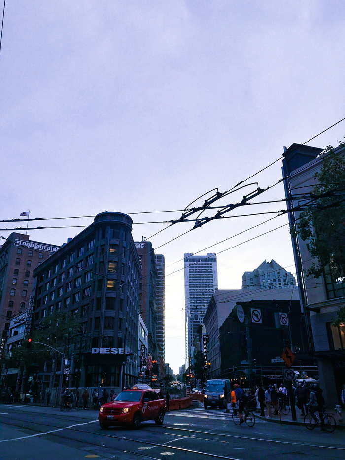 旧金山, 美国, 城市, 弗里斯科, 日落, 街道, 建筑, 建筑外观