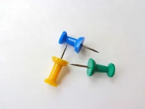 别针，办公室，用品，推，图钉，办公室，用品，别针，绿色
