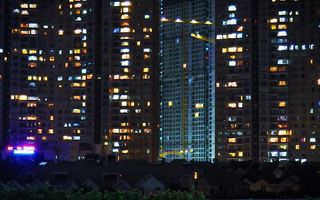 越南、胡志明市、夜间、夜间照明、建筑、建筑、施工、hcmc