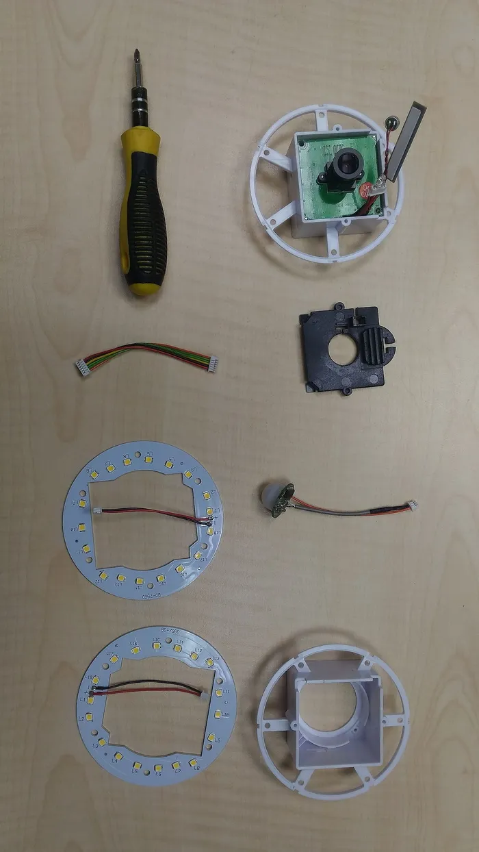 组件、模块、螺钉、led、pcb、静物、室内、高角度视图