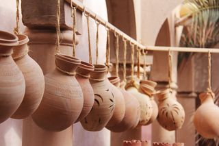 浅, 焦点照片, 棕色, 泥花瓶, 陶器, 纪念品, 传统, 艺术