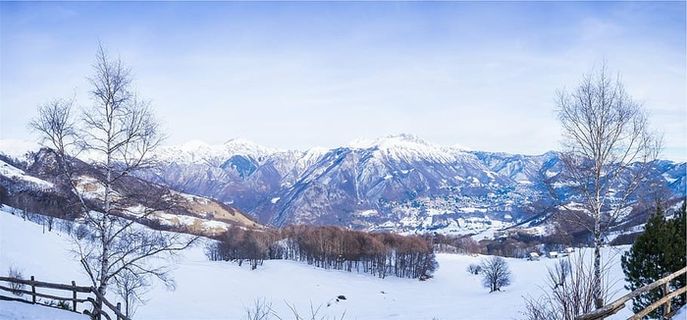 山景、雪、覆盖、树木、山脉、白天、景观、山脉 山景、雪、覆盖、树木、山脉、白天、景观、山脉