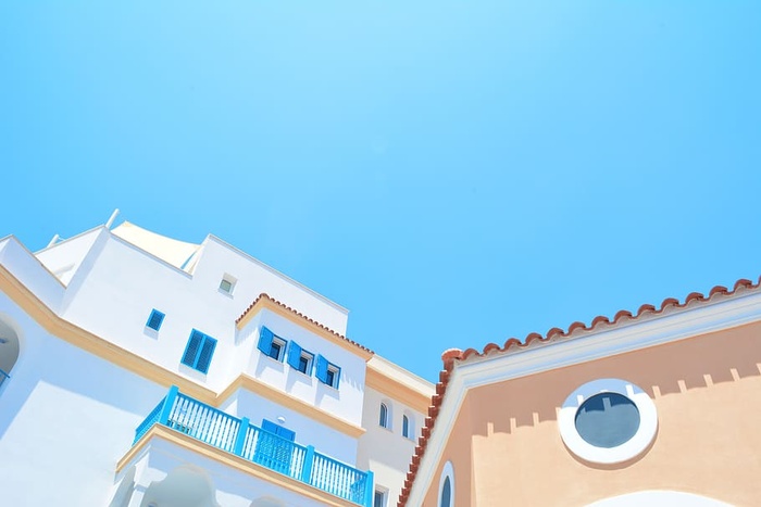 建筑、房屋、住宅、住宅、郊区、西班牙语、窗户、粉彩