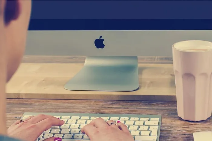 工作、打字、mac、台式机、电脑、办公室、办公桌、商务