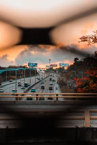 高速公路, 交通, 城市, 城市, atardecer, 建筑, 天空, 云-天空