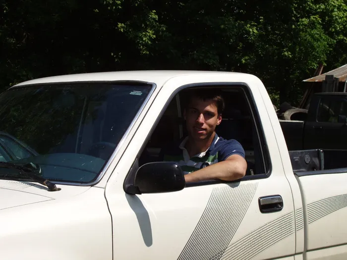 男子、白人、普通人、驾驶室、汽车、司机、卡车、车辆