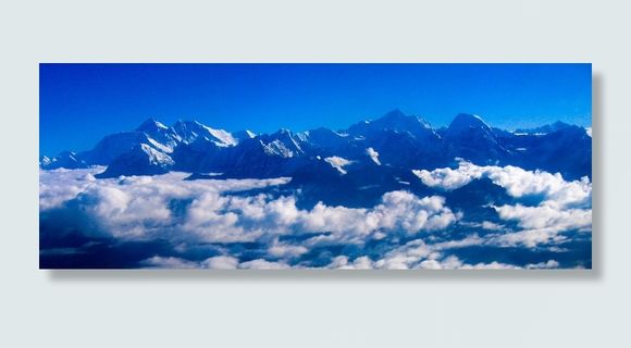 喜马拉雅山，全景，山脉，天空，蓝色，环境，云天，山脉