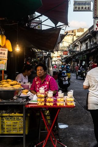 泰国，曼谷，食品摊，亚洲，女士，食品，街道，零售