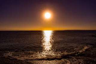 太阳、大海、下午、日落、天空、大自然、阳光、水