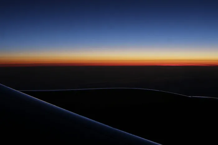 飞机，剪影，早晨，天空，环境，没有人，日落，风景