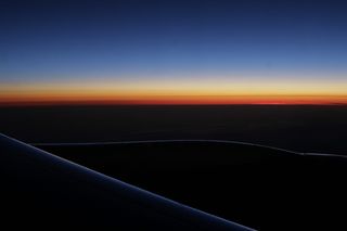 飞机，剪影，早晨，天空，环境，没有人，日落，风景