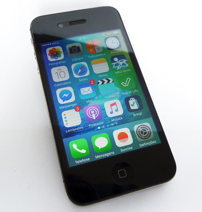 已打开、黑色、iphone 4、4s、iphone、手机、苹果、ios