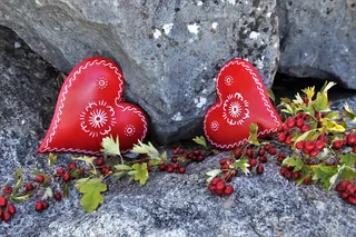 红，心，情，秋，背景，石头，岩石，表面