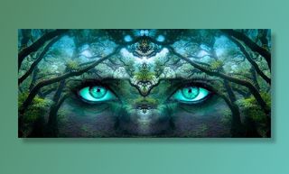 自然眼睛肖像画，幻想，眼睛，森林，美学，脸，肖像，神秘