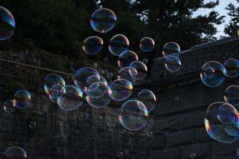 意大利，佛罗伦萨，泡沫，脆弱，脆弱，肥皂泡，透明，半空中