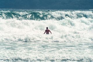 马来西亚，perhentian群岛，波涛汹涌，人，某人，游泳，大海，海浪