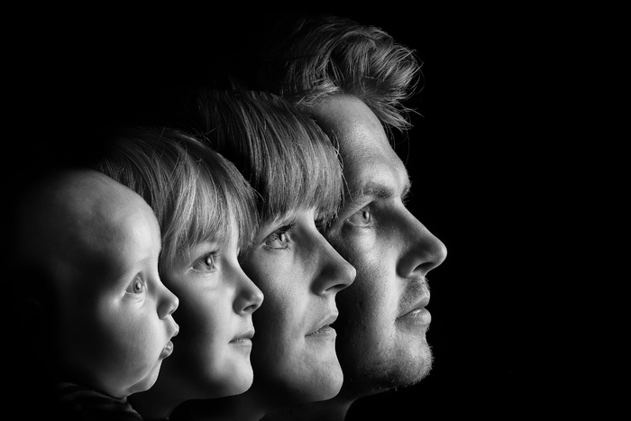 构图、家庭、凝聚力、依偎、视觉、儿童、剪影、肖像