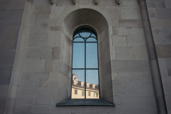 瑞士，苏黎世，教堂，窗户，天空，砖块，墙