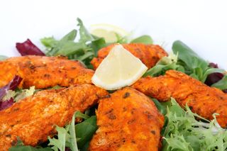 食欲，餐饮，鸡肉沙拉，五颜六色，烹饪，烹饪，美食，咖喱