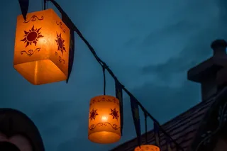 蜡烛灯笼的蠕虫眼观照片