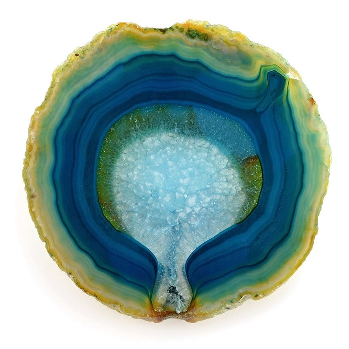 玛瑙、宝石、矿物、半宝石、绿色、特写、横截面、水晶