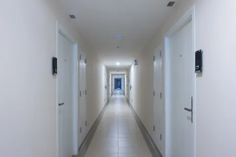 公寓, 通路, 走廊, 月亮, 构建, 商场, 室内, 入口