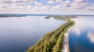 芬兰语，punkaharju，风景，夏天，湖泊，芬兰语，天空，云