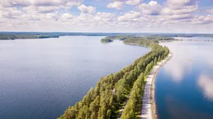 芬兰语，punkaharju，风景，夏天，湖泊，芬兰语，天空，云