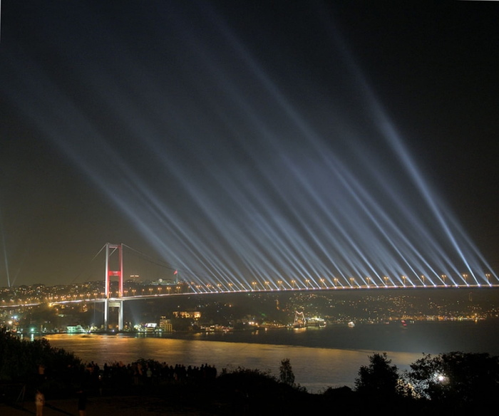 博斯普鲁斯海峡大桥, 夜, 光, 桥, 夜, 光, 桥-人造结构, 著名的地方, 建筑