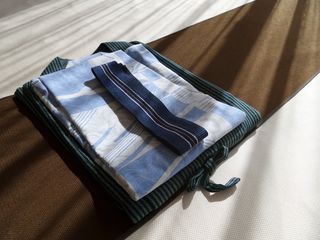 折叠，面料，封面，棕色，表面，和服，套装，酒店