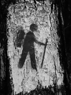 森林，警告，脚，标志，脚上，纹理，树干，粗糙