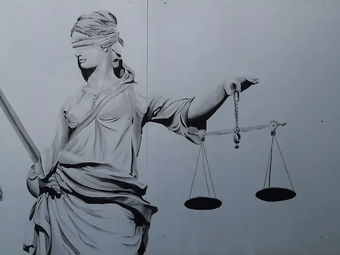 插图，正义女神，正义，审判正义，正义，水平，剑，领带
