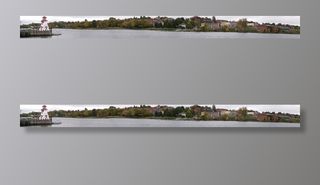 从缅因州圣克罗伊河对面的圣斯蒂芬眺望加莱